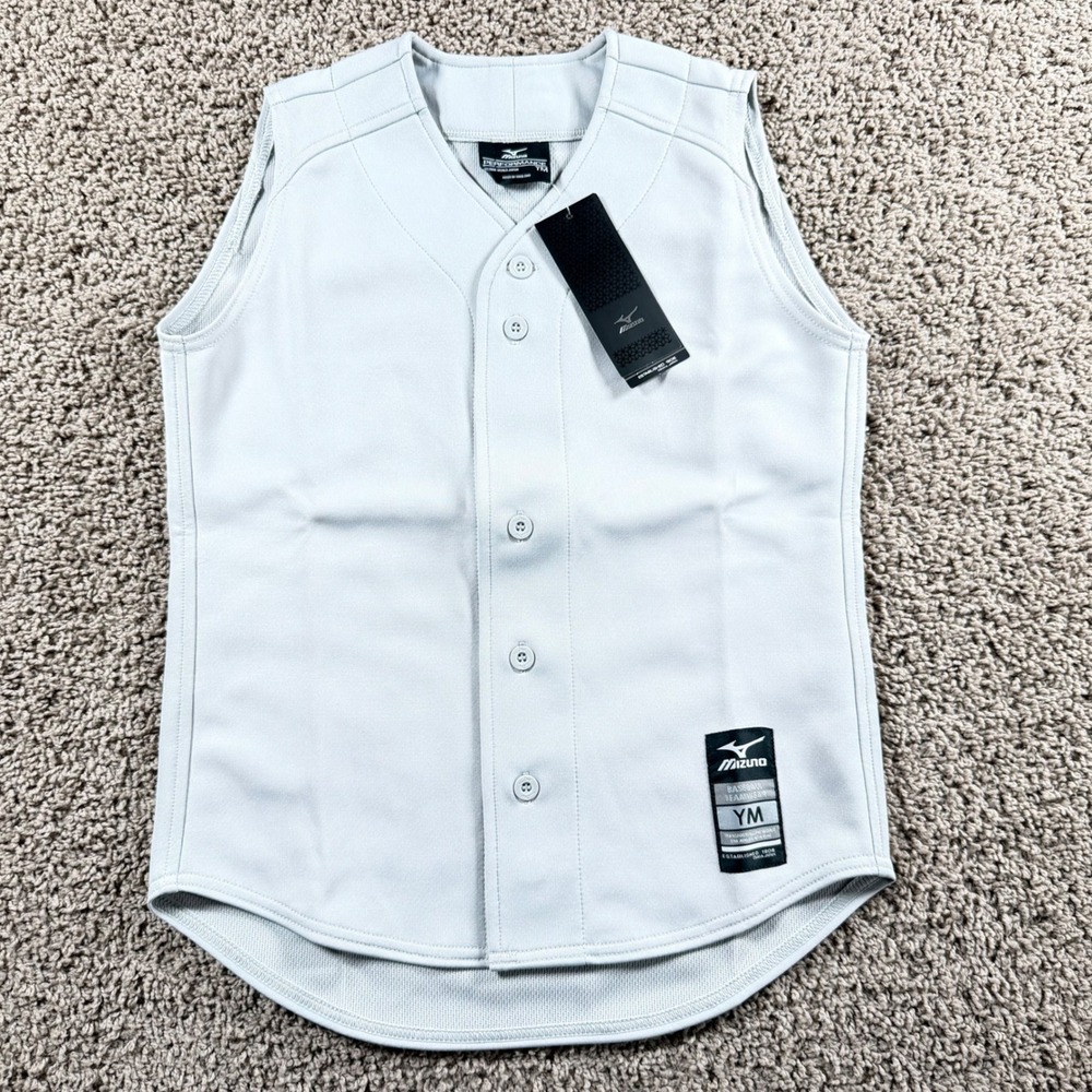 Mizuno Youth medium Performance Baseball Jersey Gray‎ Sleeveless
Vest boys